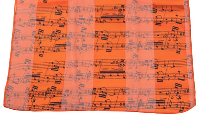 Music note scarf with satin stripes, various colors