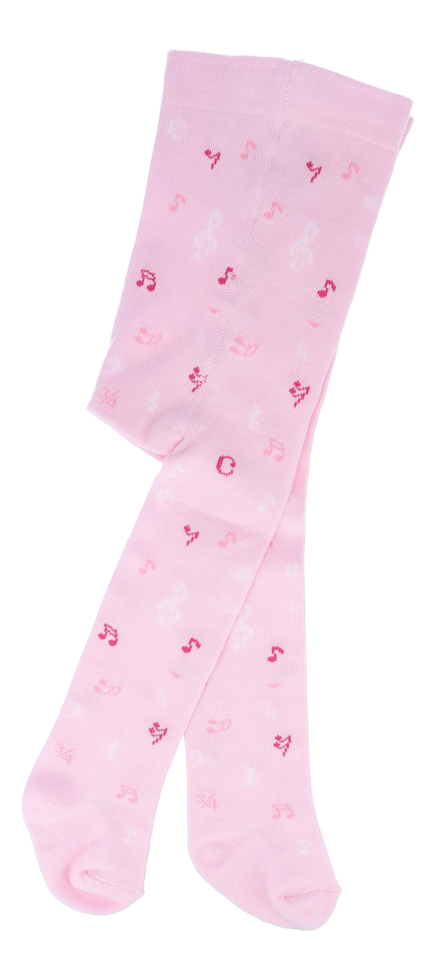 Babystrumpfhose in rosa/pink mit Noten - Größe: 62/68
