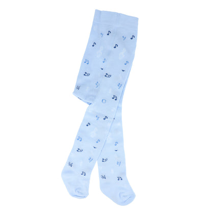 Babystrumpfhose in hellblau mit Noten