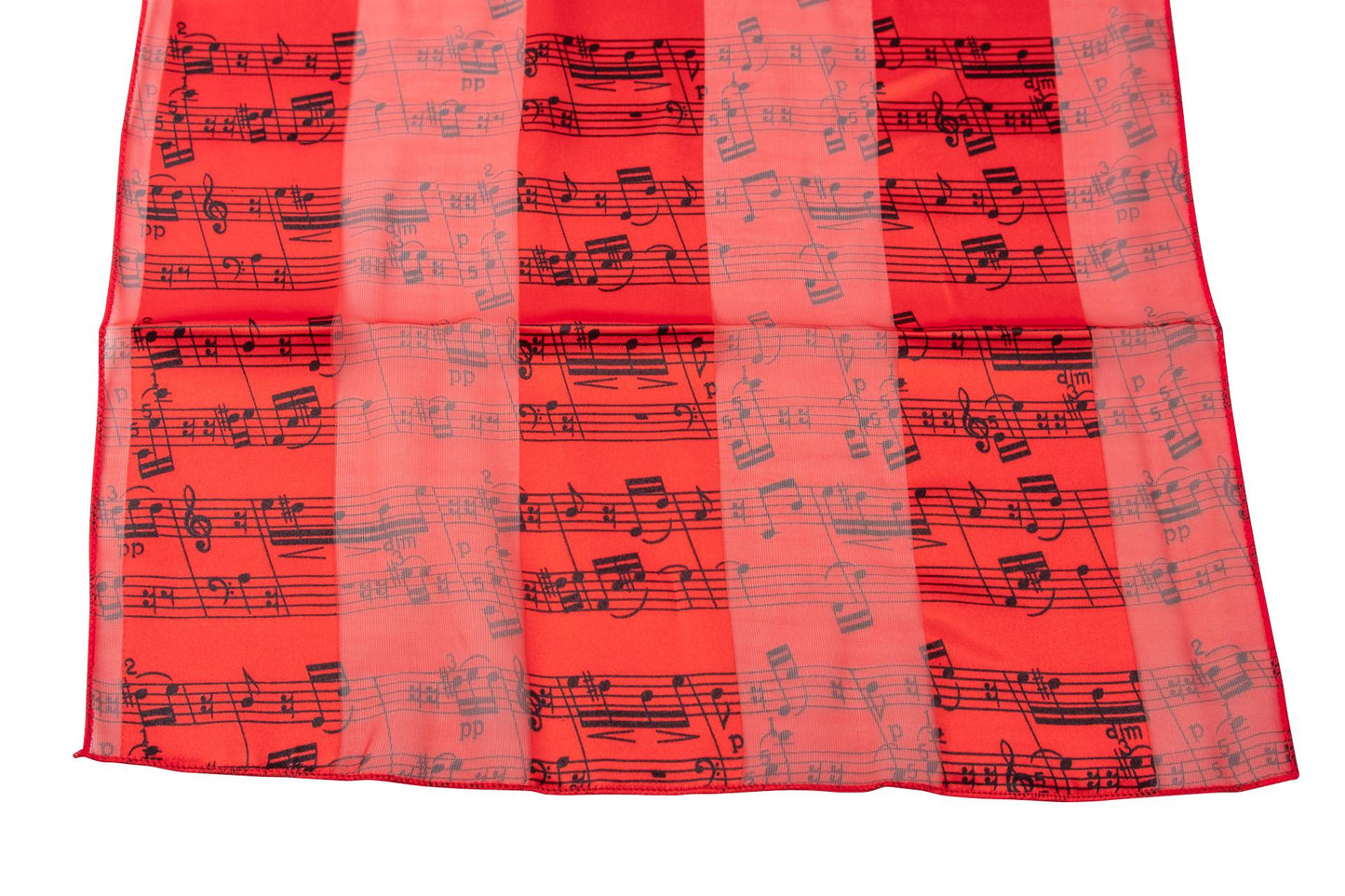 Music note scarf with satin stripes, various colors