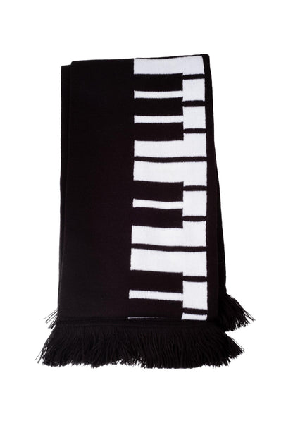 Keyboard-Schal, gestrickt mit eingewebter Tastatur, Fransen