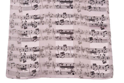 Music note scarf with satin stripes, various colors