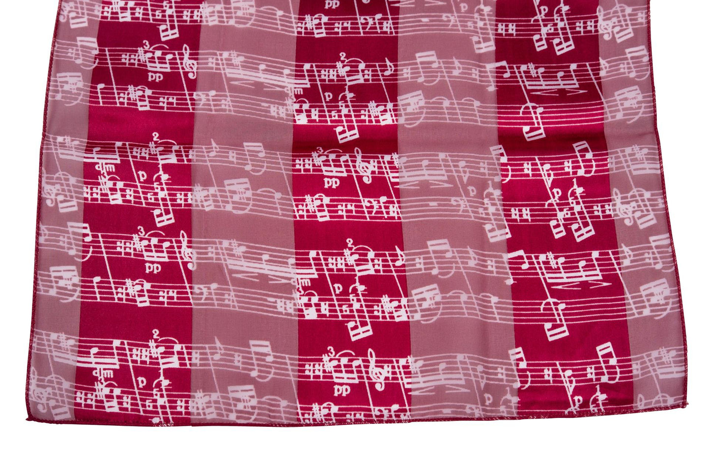 Music note scarf with satin stripes, various colors