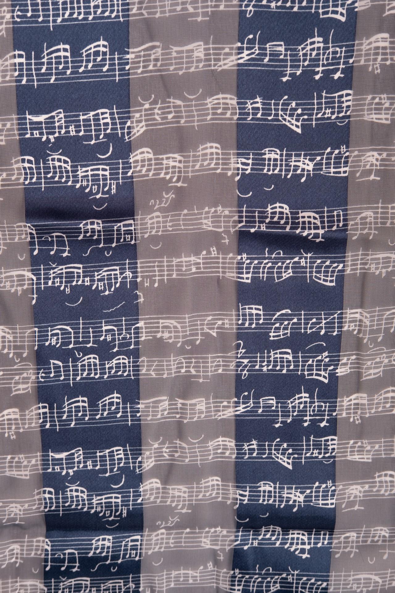 Music note scarf with satin stripes, various colors