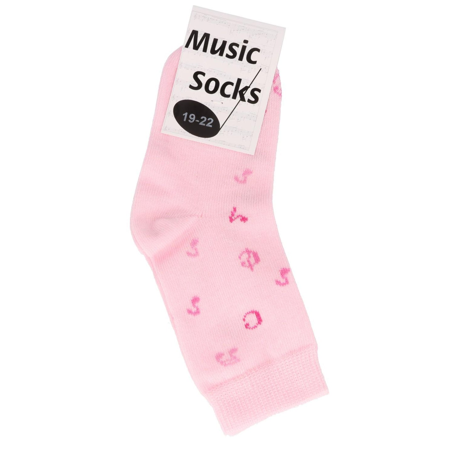 Music baby socks with notes in pink