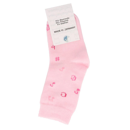 Music baby socks with notes in pink