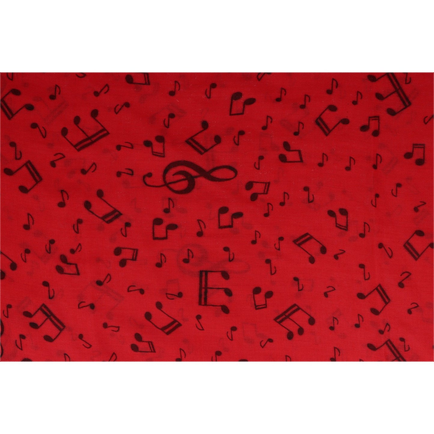 fine scarf with treble clef and notes, various colors