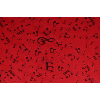 fine scarf with treble clef and notes, various colors