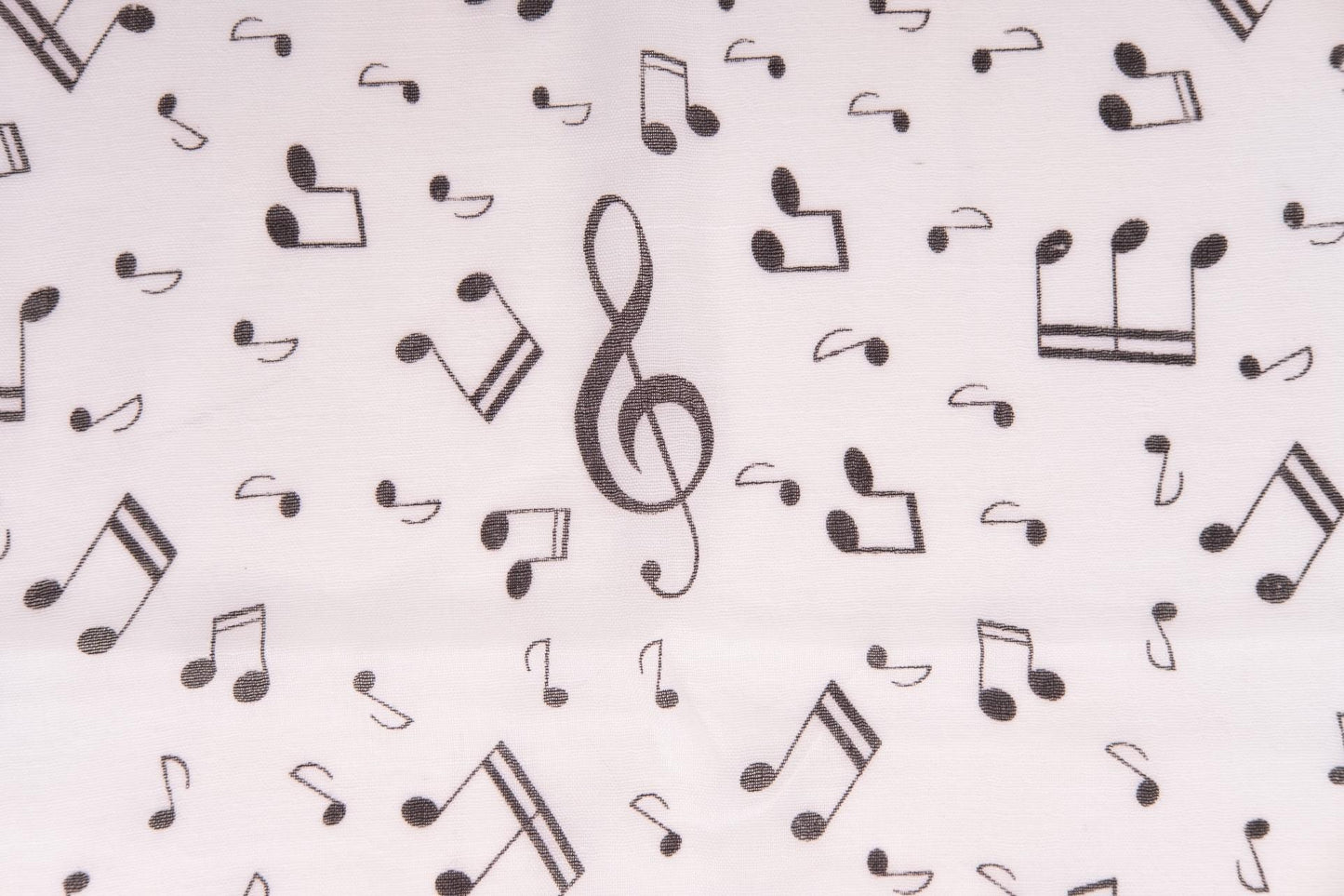 fine scarf with treble clef and notes, various colors