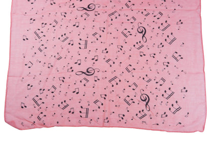 fine scarf with treble clef and notes, various colors