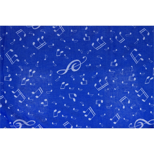 fine scarf with treble clef and notes, various colors