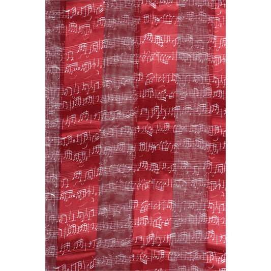 Bach notes scarf with satin stripes, different colors