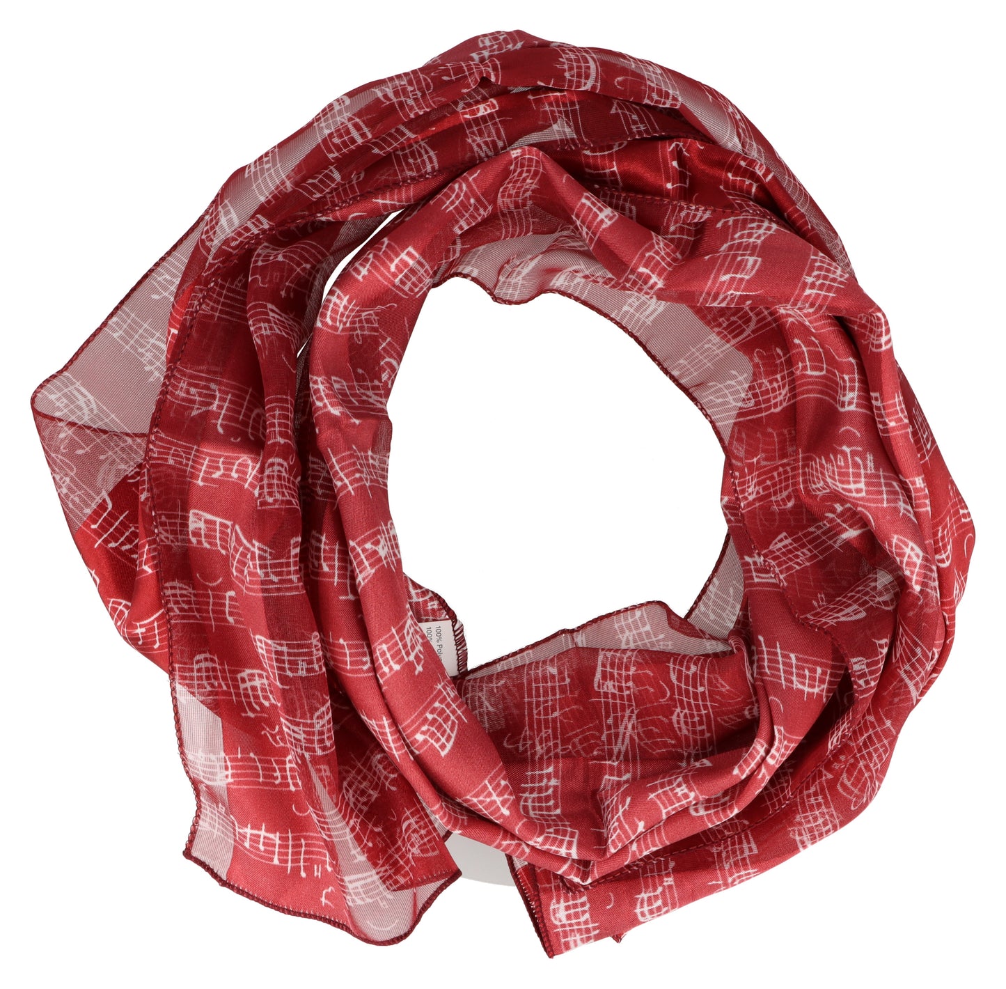 Bach notes scarf with satin stripes, different colors
