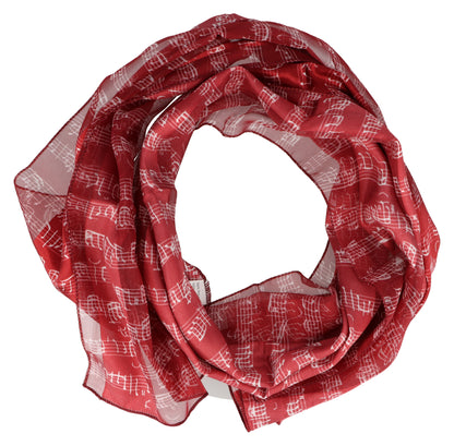 Bach notes scarf with satin stripes, different colors