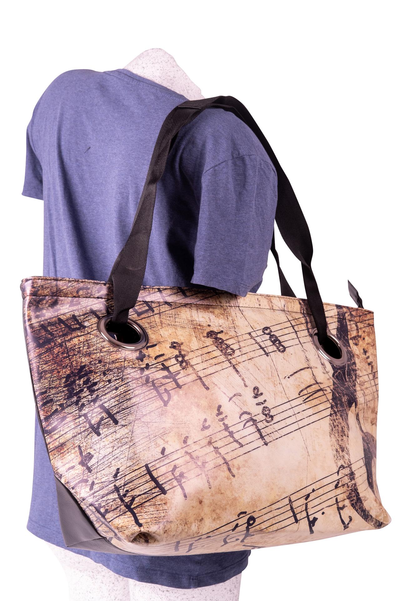 Large shopping bag with design notes or keyboard