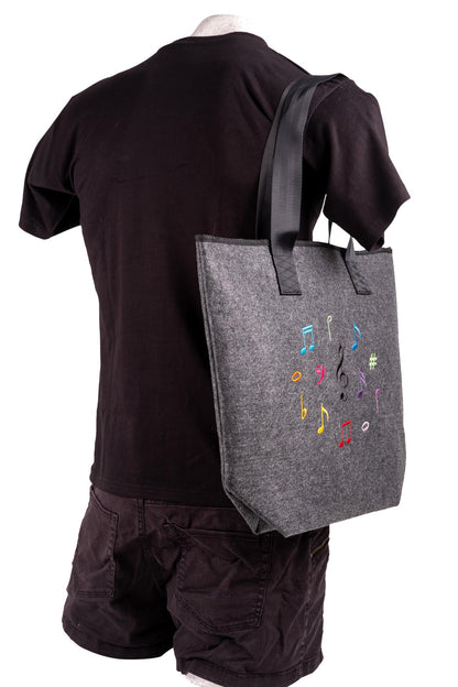 felt handle bag with colorful notes