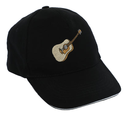 Baseball-Cap mit eingestickten Instrumenten, schwarz, Baumwolle