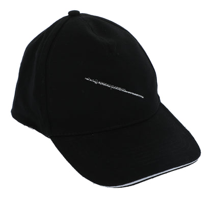 Baseball cap with embroidered instruments, black, cotton