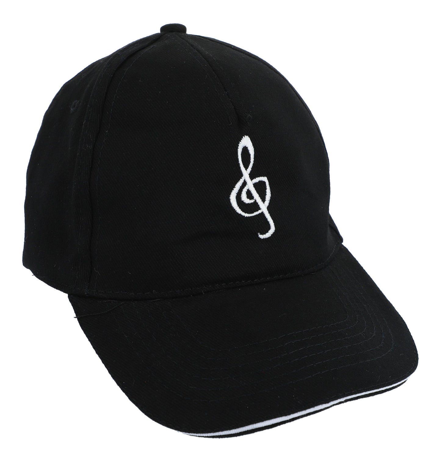 Baseball cap with embroidered instruments, black, cotton