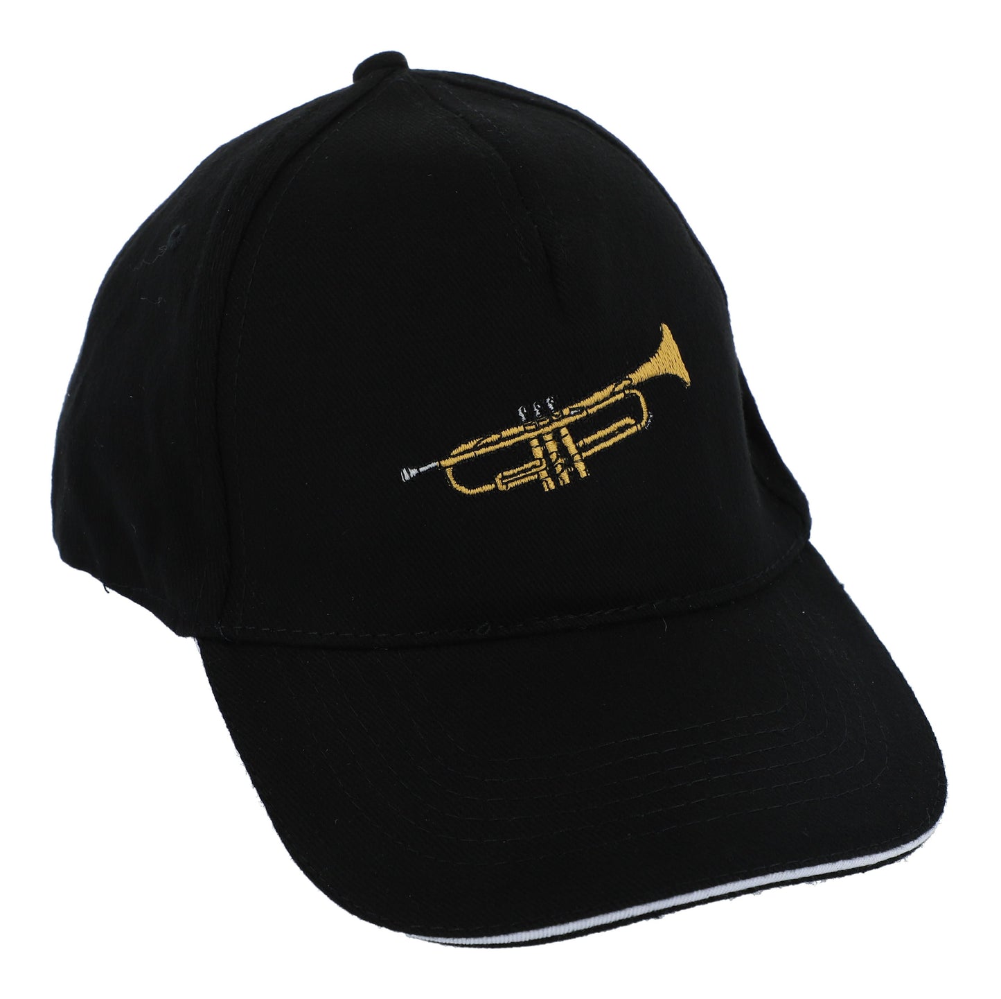 Baseball cap with embroidered instruments, black, cotton