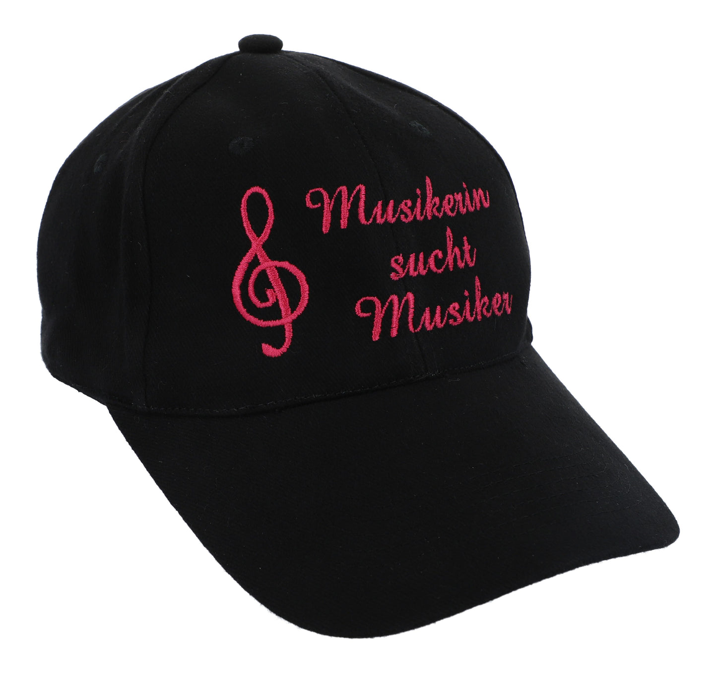 Baseball cap with musician sayings, black, cotton