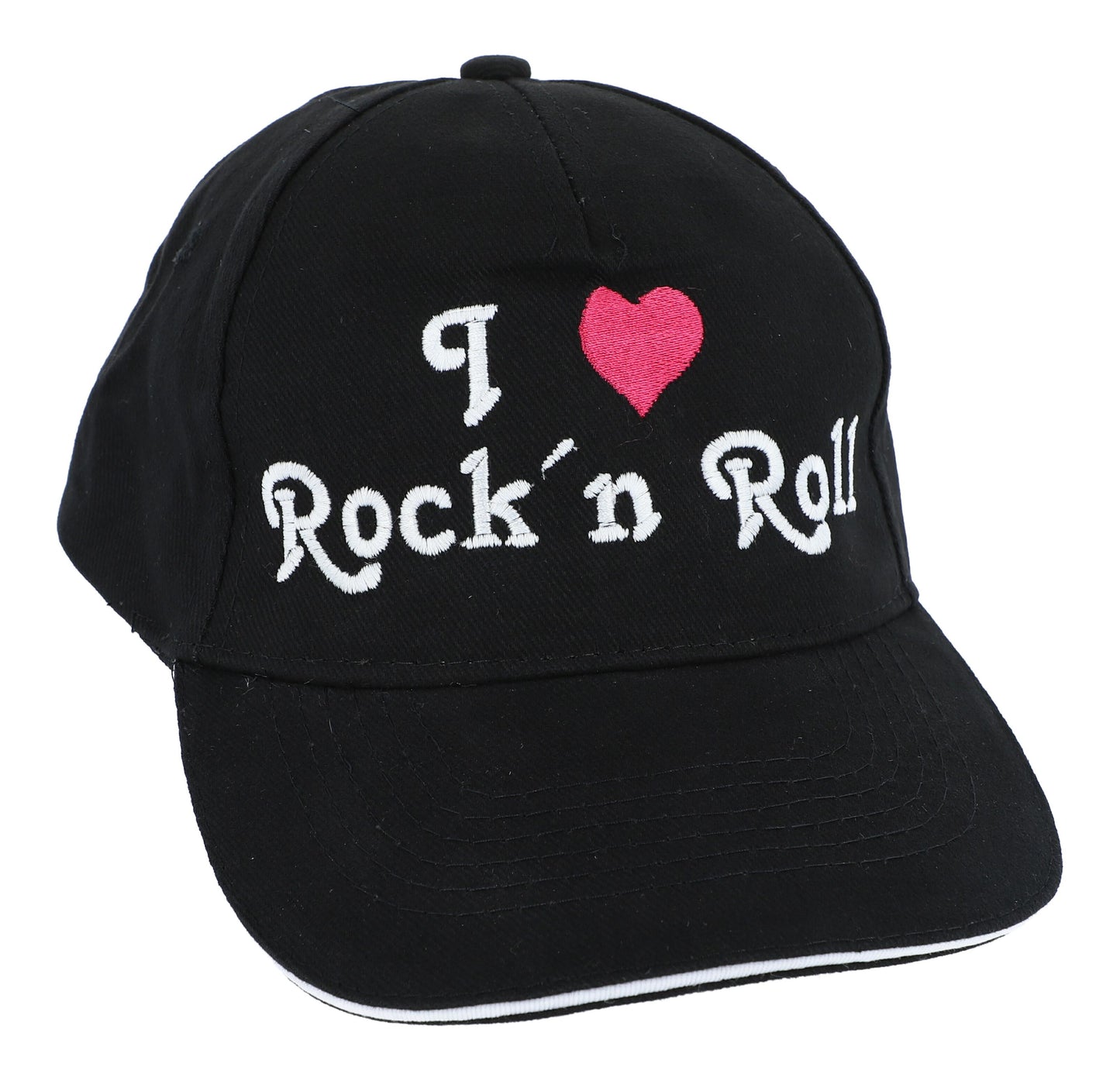 Baseball cap with musician sayings, black, cotton