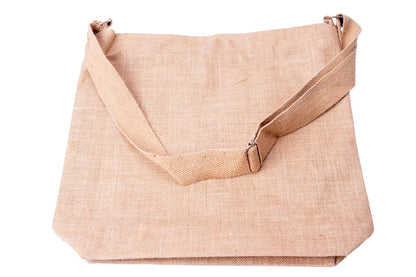 Jute bag natural with treble clef, adjustable straps