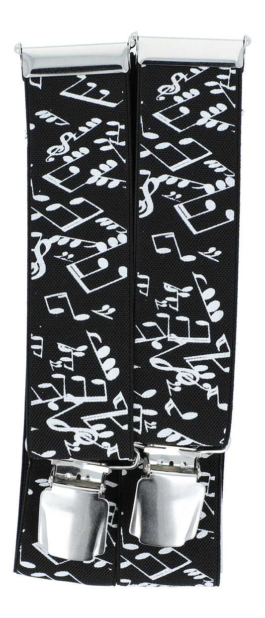 Suspenders with notes in black