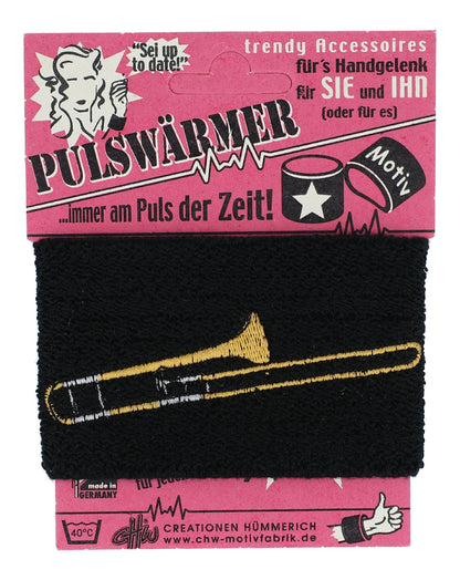 Sweatband with embroidered instruments