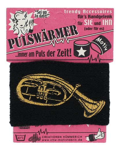 Sweatband with embroidered instruments