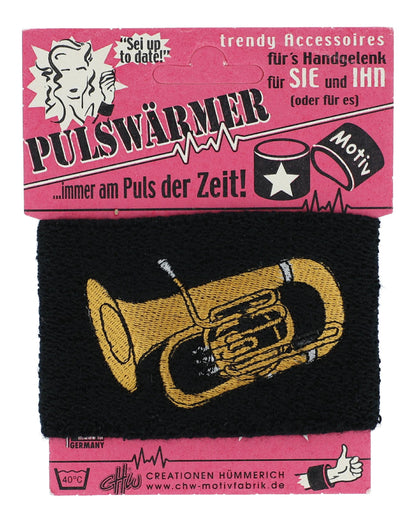 Sweatband with embroidered instruments