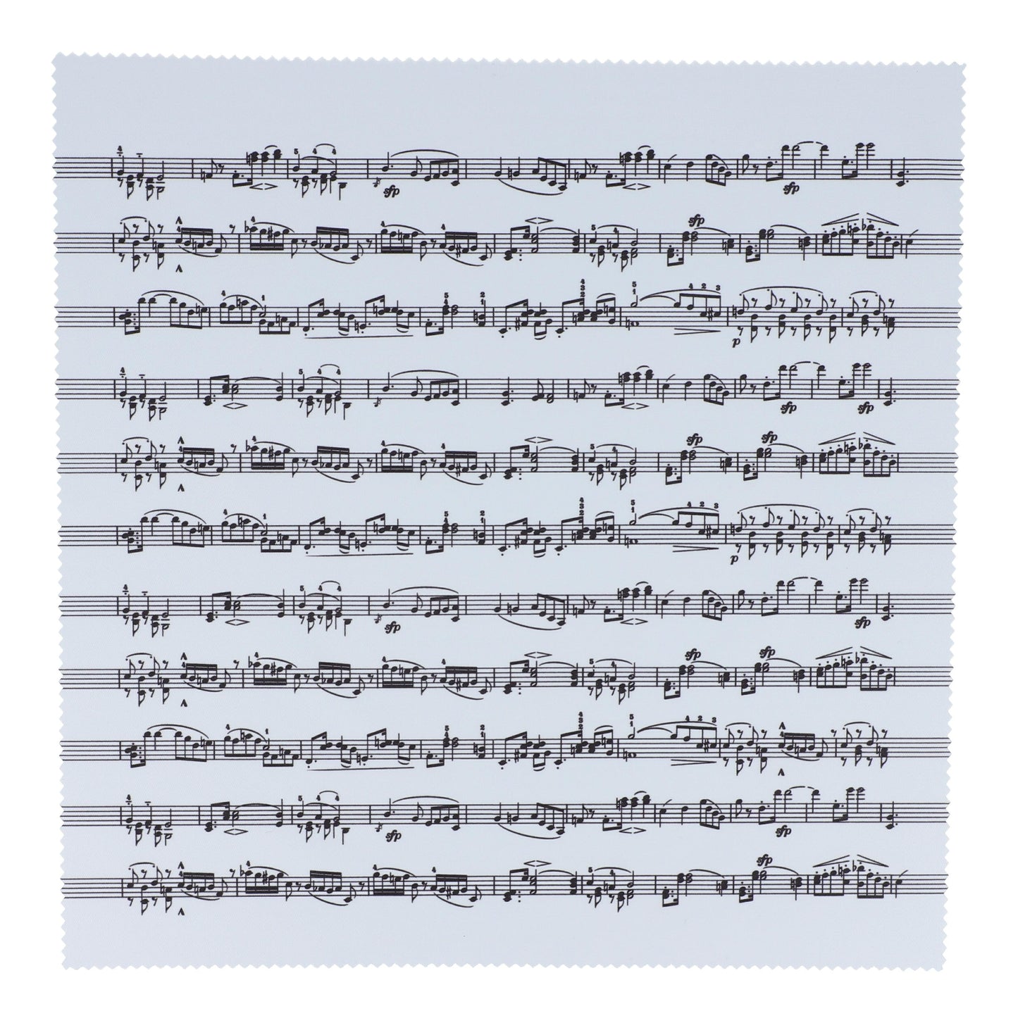 Microfiber instrument cleaning cloth with music lines, 22 x 22 cm