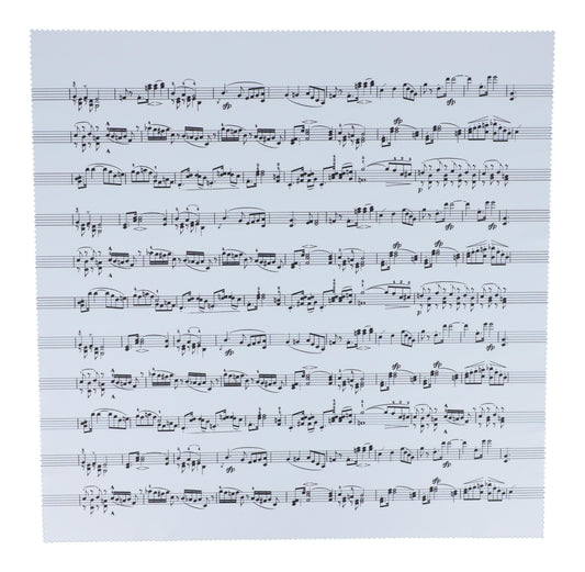 Mikrofaser-Instrumentenputztuch mit Notenzeilen, 30 x 30 cm
