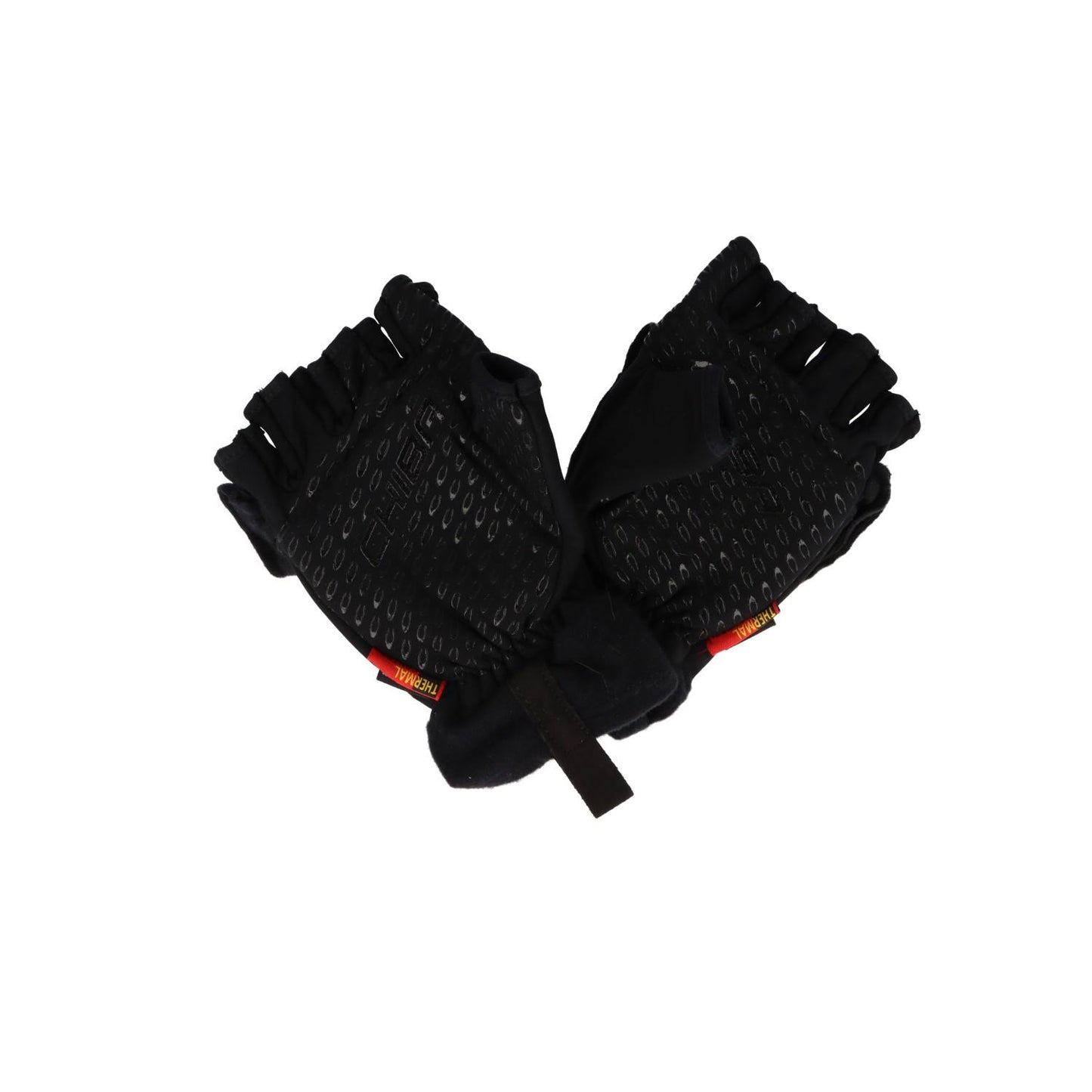 Note motif thermal fleece gloves, short fingers, overflap, two sizes, with heating pad (hotliner) - size: S/M