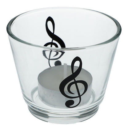 Tealight glass with music motifs, lantern