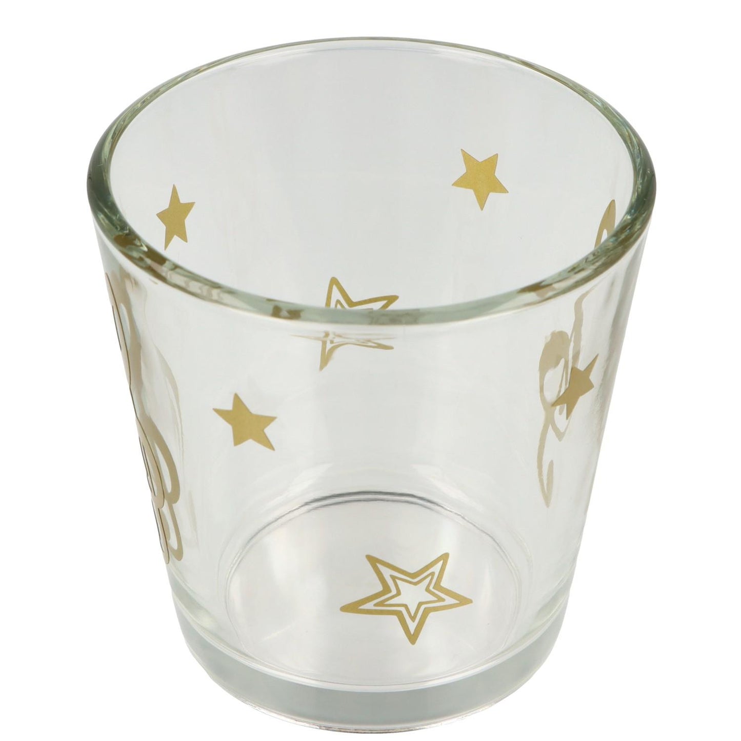 Christmas tealight glass with treble clef and stars, lantern