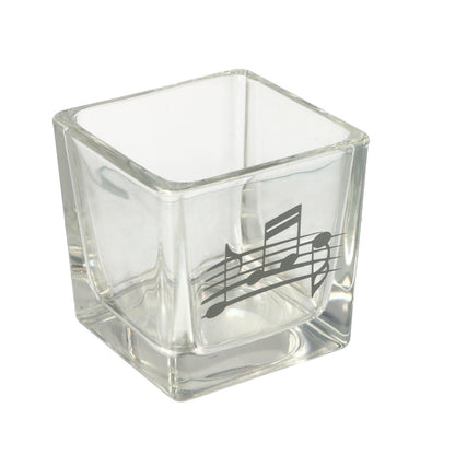 square tealight glass with music line and note in different colors