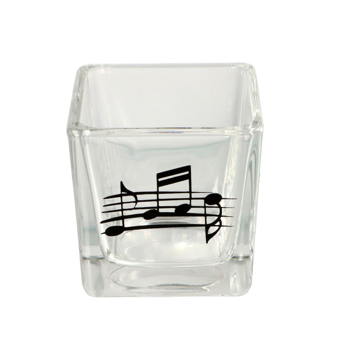 square tealight glass with music line and note in different colors