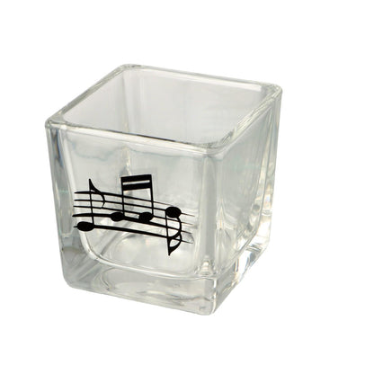 square tealight glass with music line and note in different colors