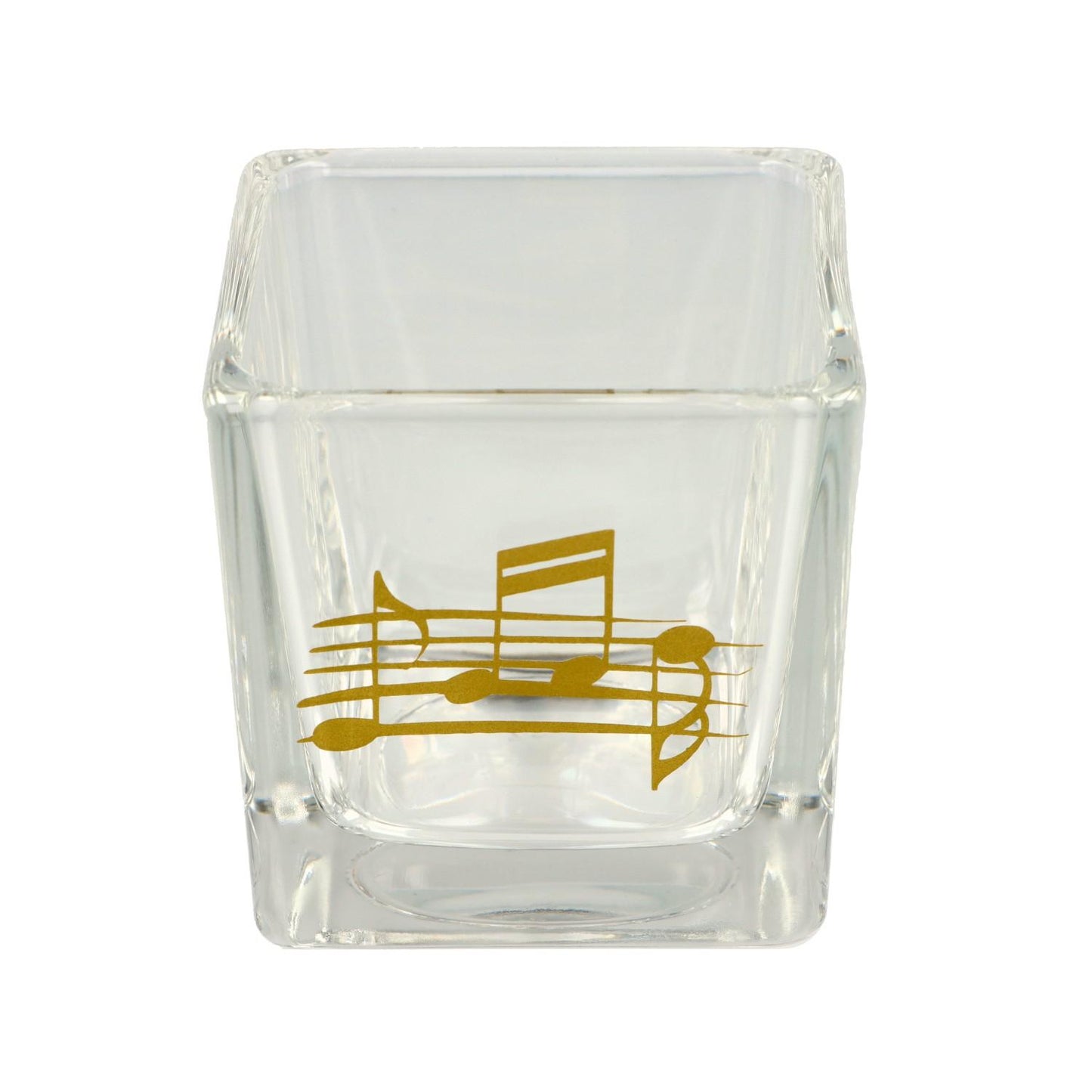 square tealight glass with music line and note in different colors