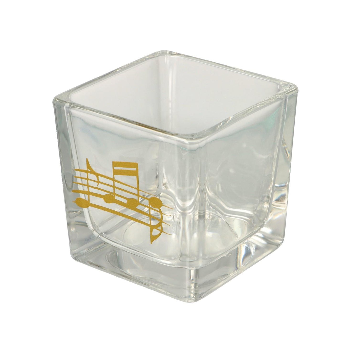 square tealight glass with music line and note in different colors