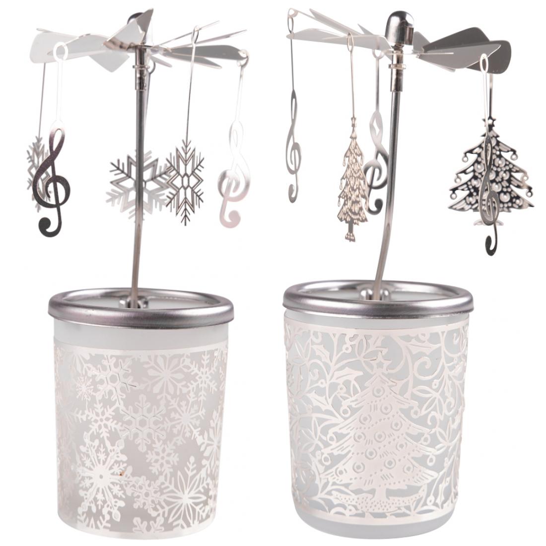 Windlicht Glas-Karussell mit Violinschlüssel-Anhänger