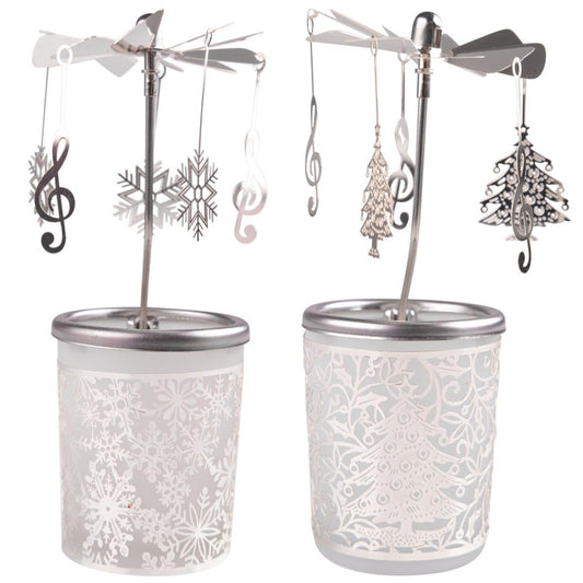 Windlicht Glas-Karussell mit Violinschlüssel-Anhänger