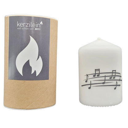 Candle with music line in gift packaging