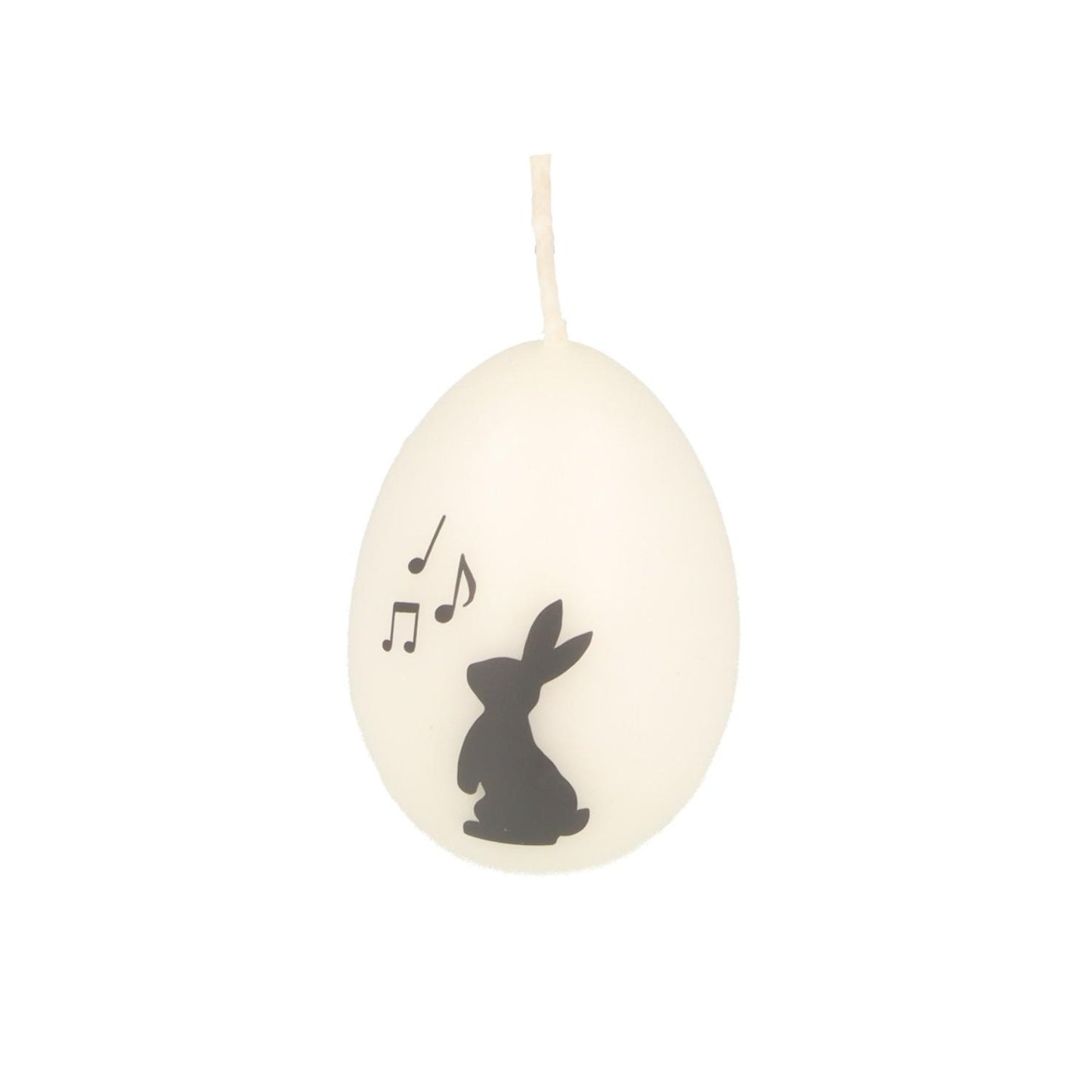 Egg candle, white/anthracite, various motifs