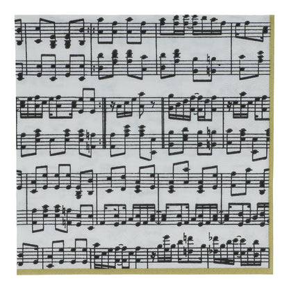 Napkins "Musica", musical notes with gold border