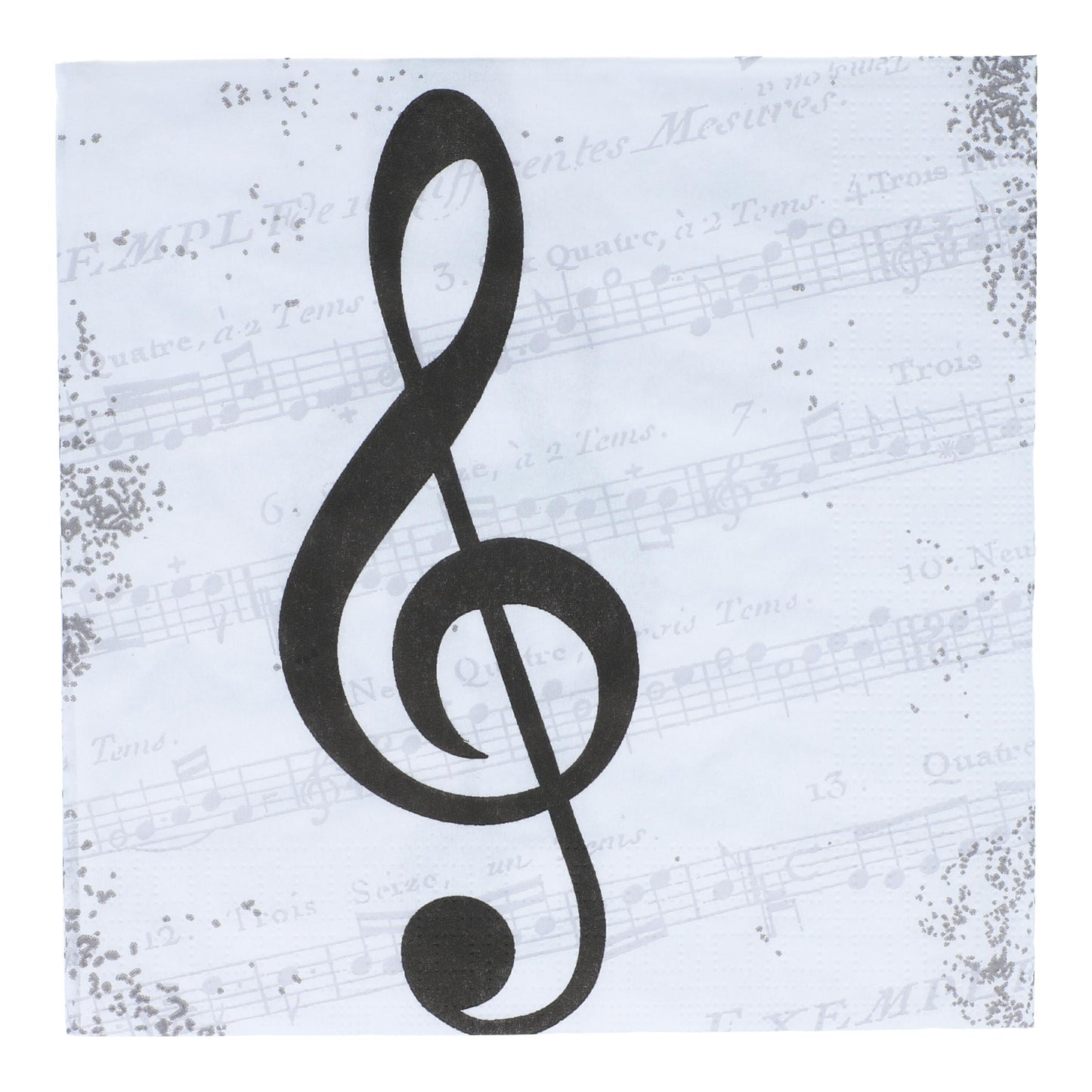 Napkins "I Love Music", black treble clef and music lines