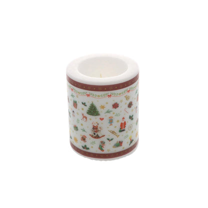 Kerze Ornaments all over red (small)