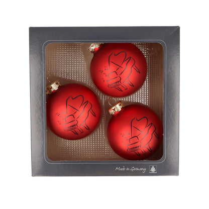 Set of 3 Christmas balls with piano print, various colors