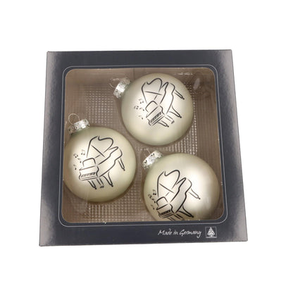 Set of 3 Christmas balls with piano print, various colors